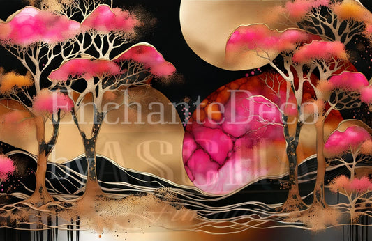 Pink trees from another planet