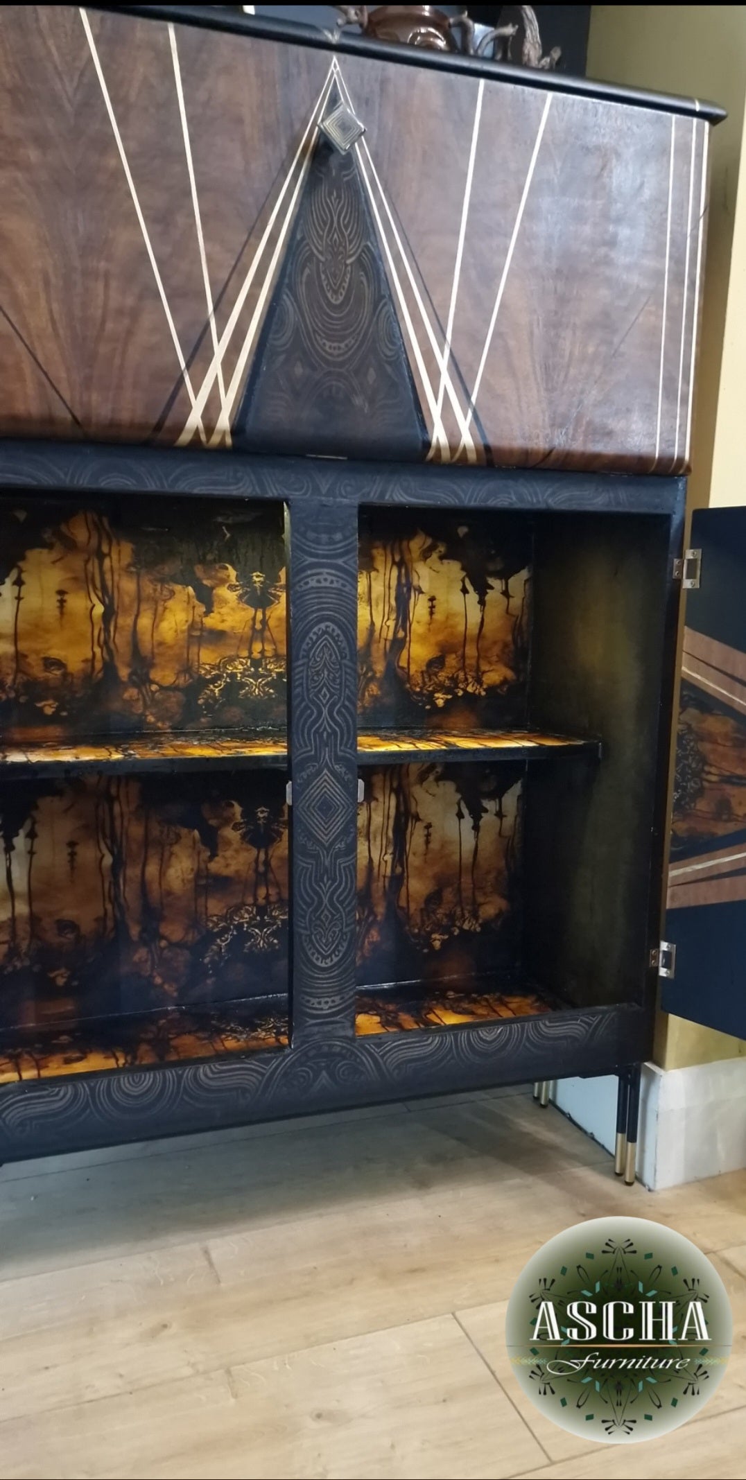 Diamondo Art Deco Style Cocktail Cabinet