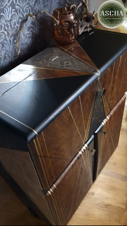Diamondo Art Deco Style Cocktail Cabinet