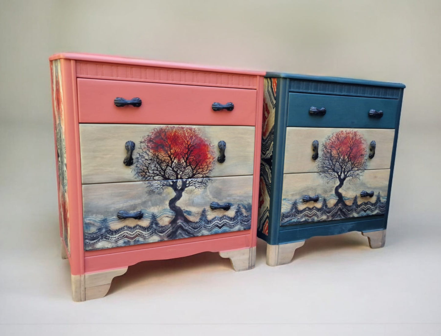 "Him & Her" - Pair of Lebus bedside cabinets