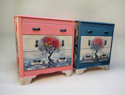 "Him & Her" - Pair of Lebus bedside cabinets